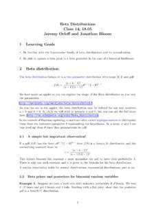 Reading 14a: Beta Distributions.